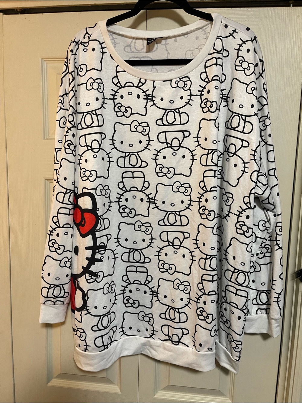 Hello Kitty White and Black Top with Red Bow